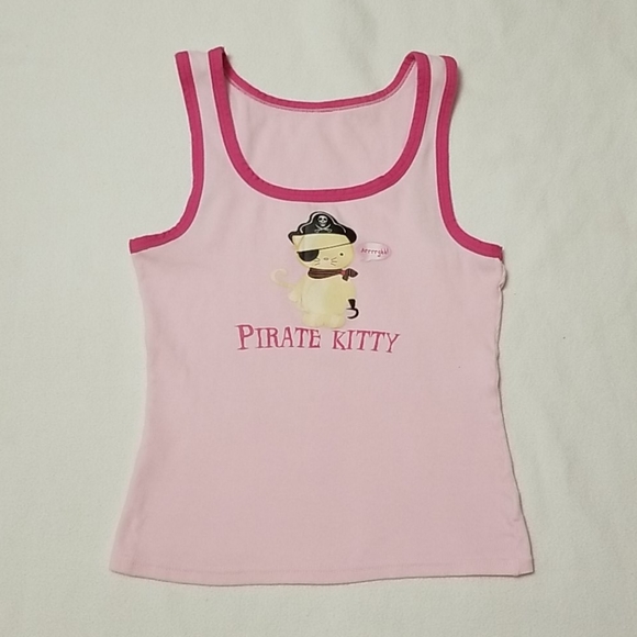 Other - PIRATE KITTY Girl's Pink Tank Top